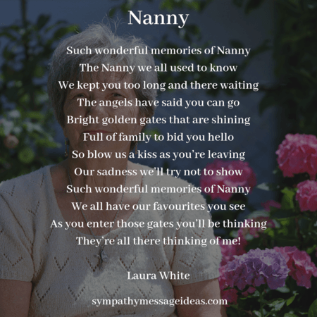 Grandmother funeral poem