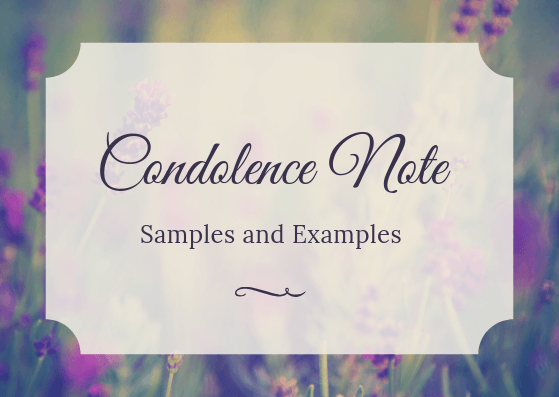 Condolence Note Samples and examples