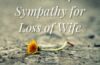 Word of sympathy for loss of wife