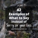 examples of what to say instead of sorry for your loss
