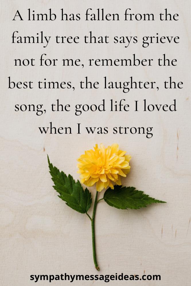 celebration of life quote touching verse