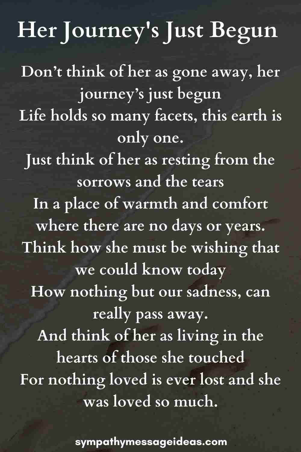 her journey's just begun words