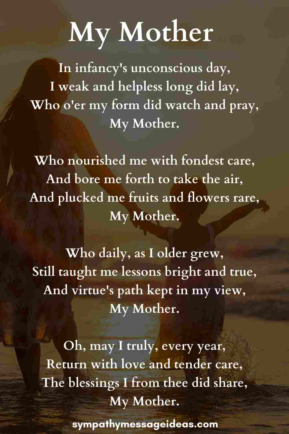 Short Poems For Mothers From Daughters 