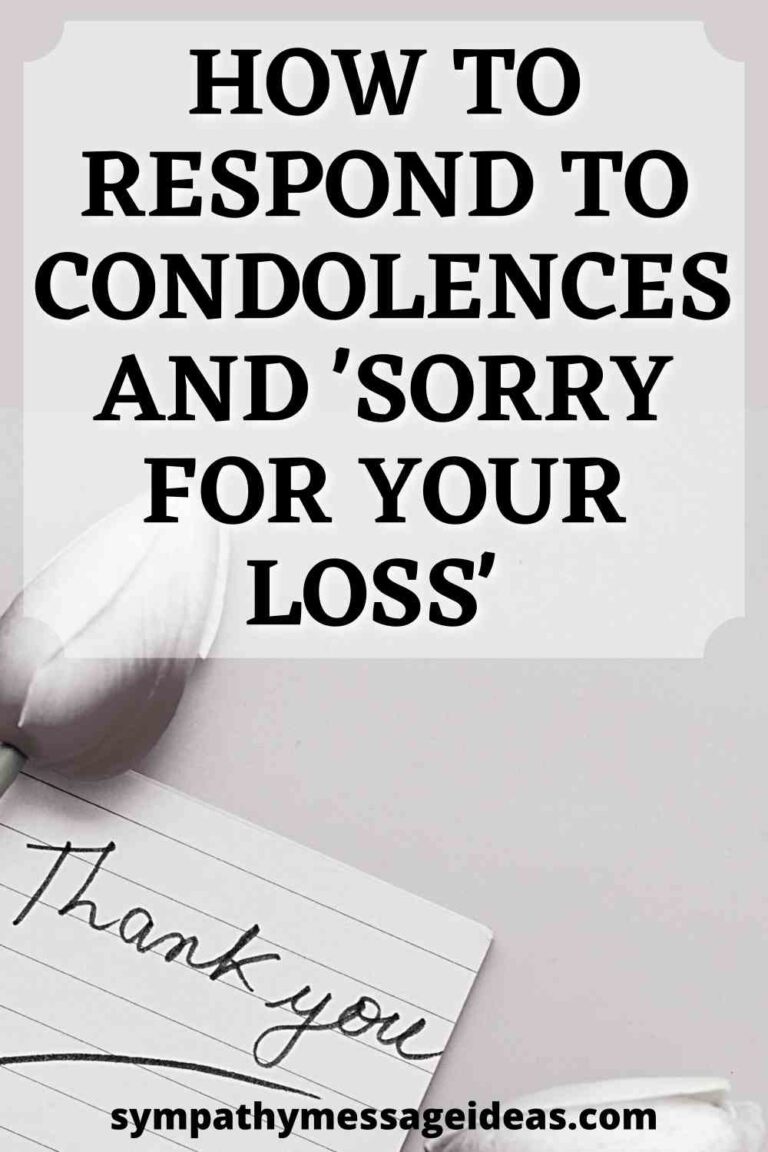 How To Respond To Condolences And Sorry For Your Loss Sympathy Card
