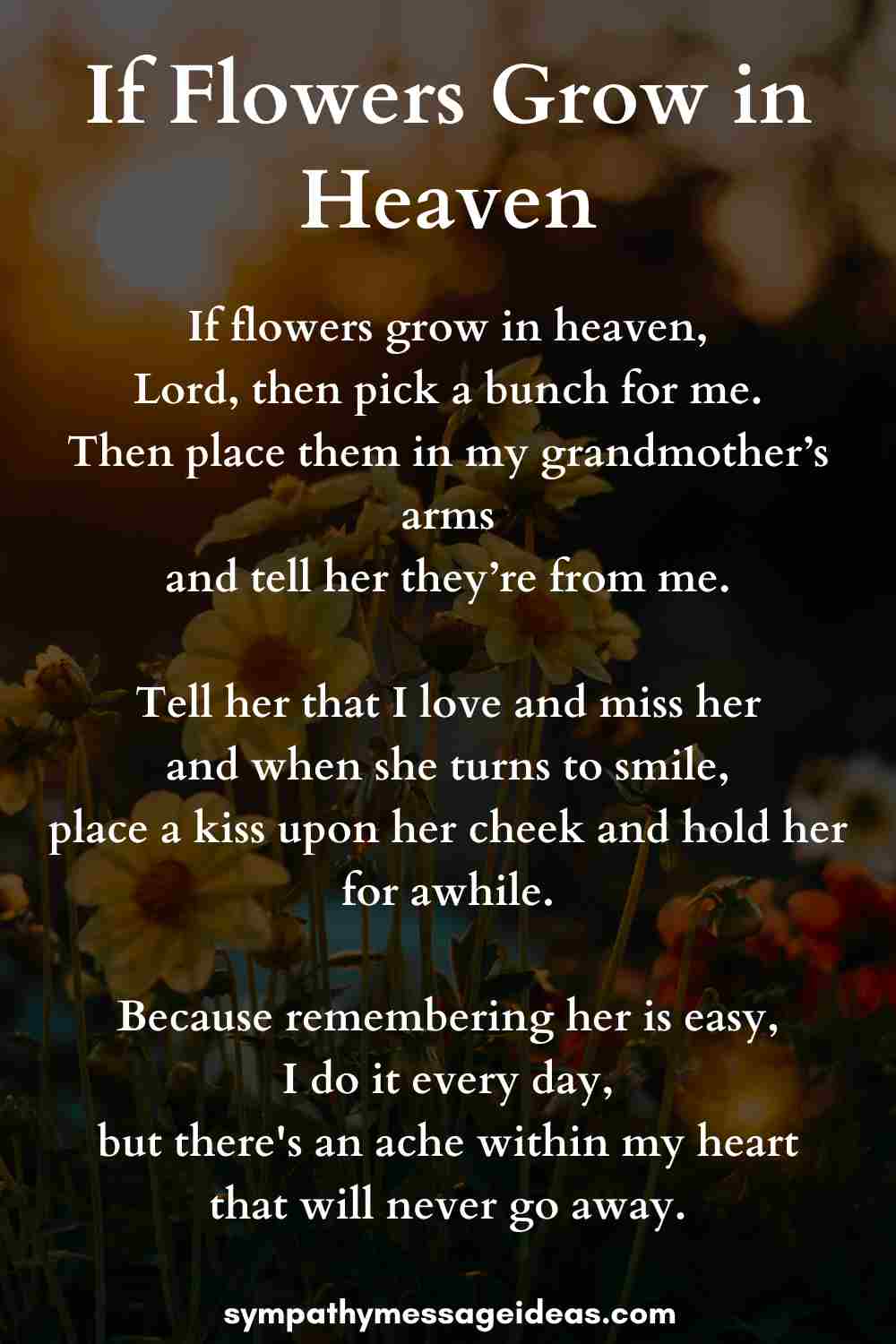 if flowers grow in heaven funeral poem