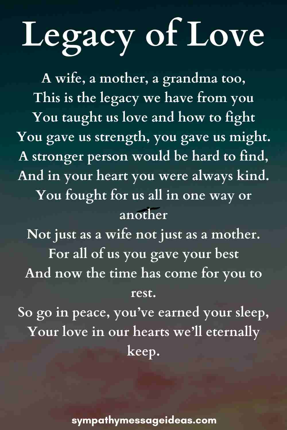 legacy of love memorial poem