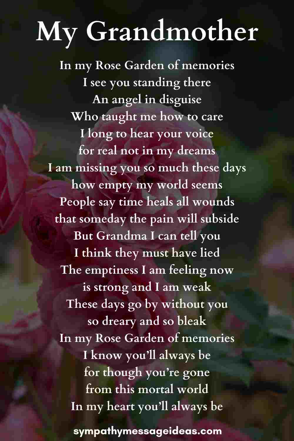 27 Moving Funeral Poems for a Grandmother - Sympathy Card Messages