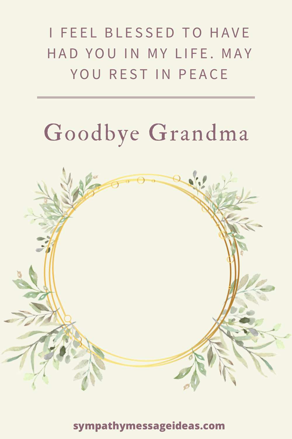 goodbye grandmother funeral message