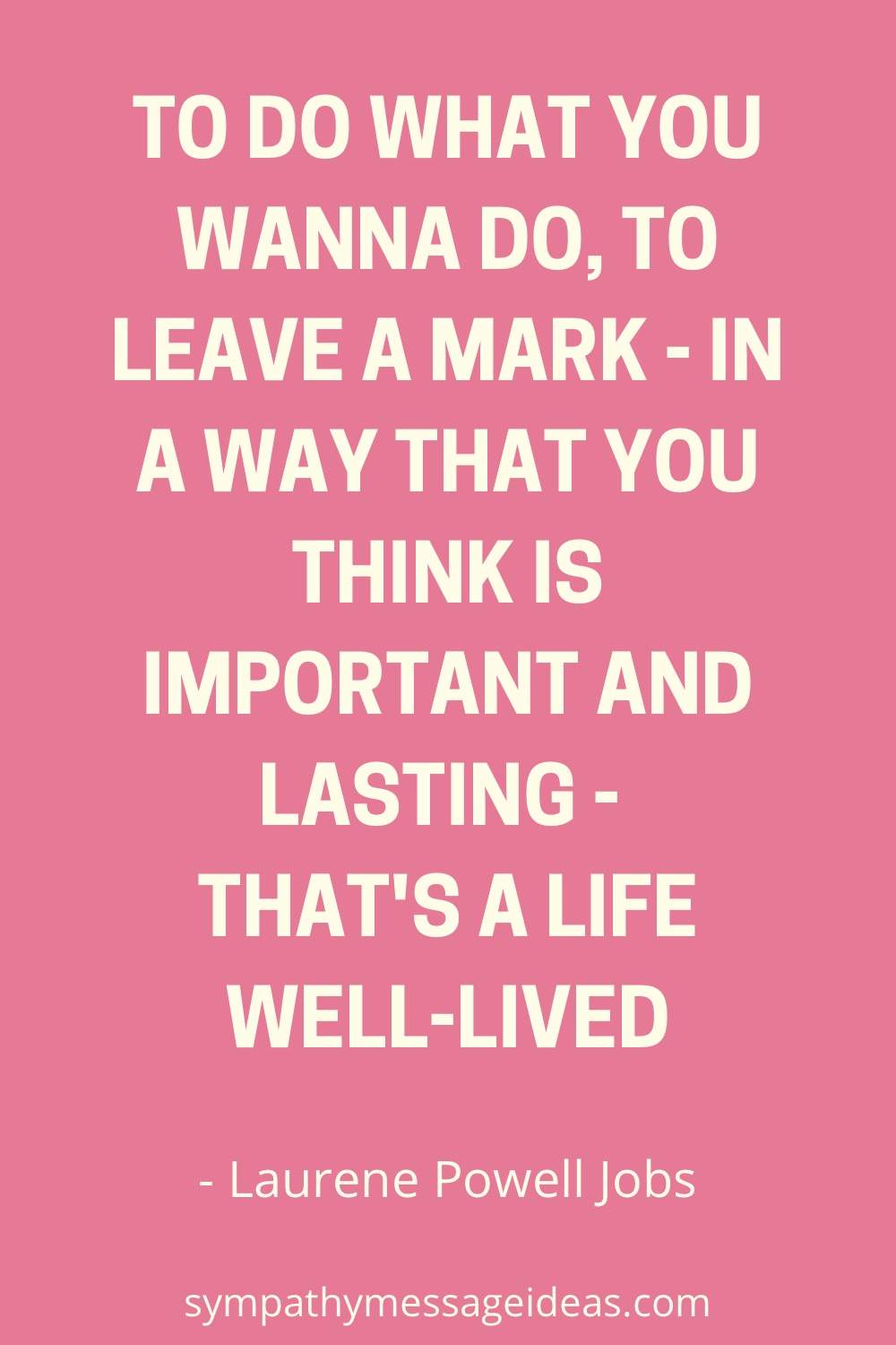 leave a mark in life