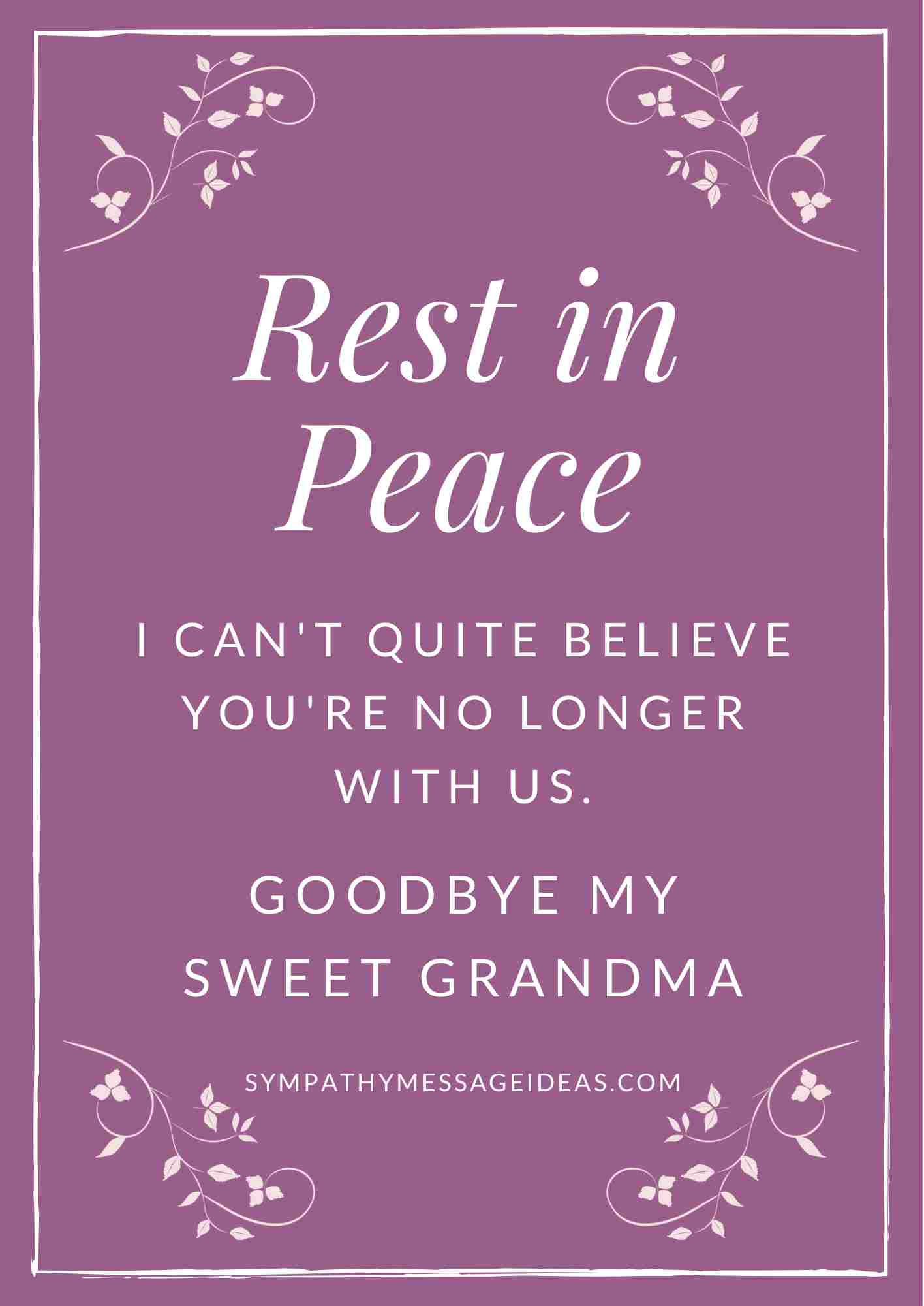rest in peace grandmother funeral message