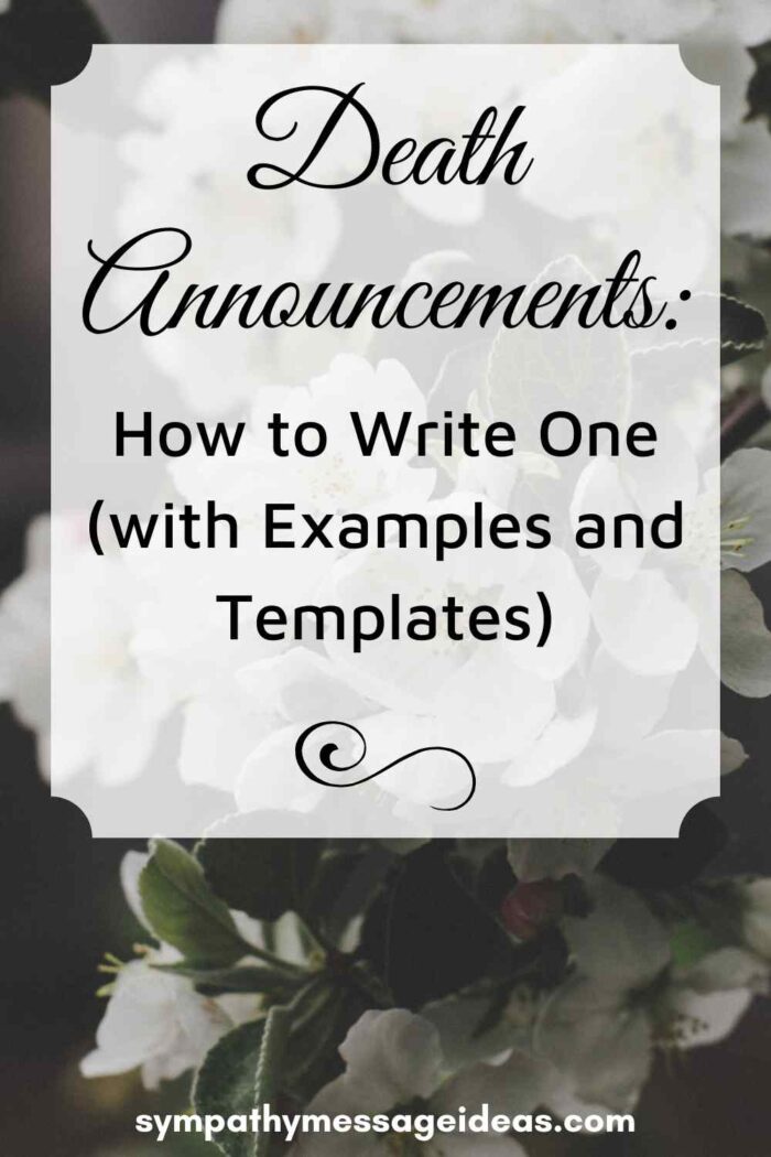death announcement how to write one
