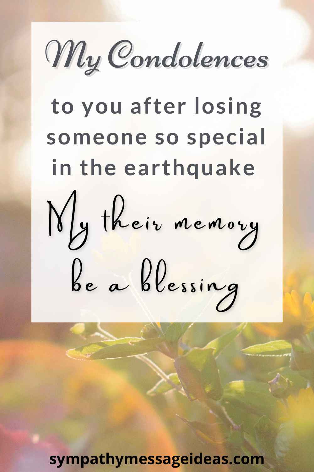 sympathy message for an earthquake