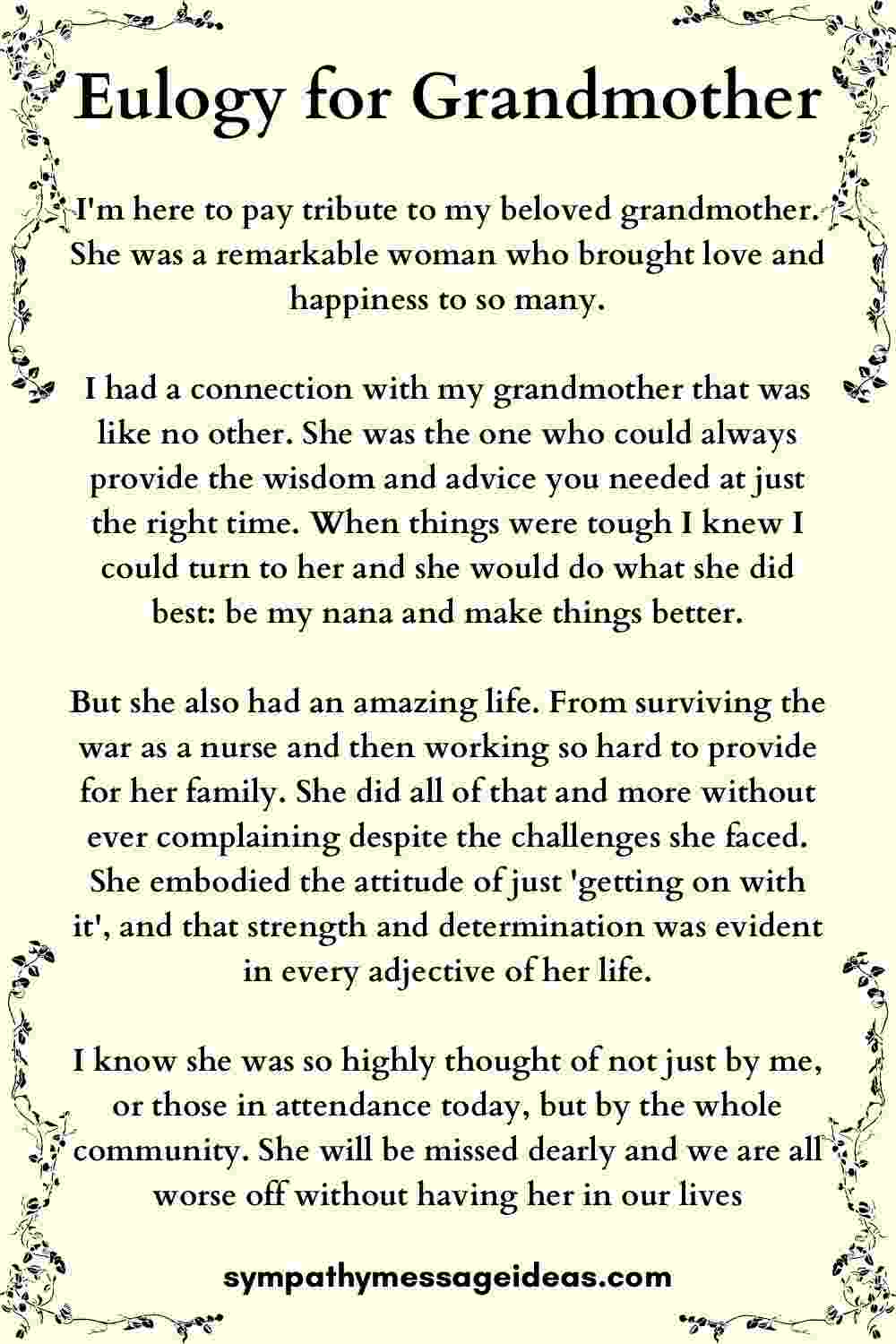 eulogy example for grandmother