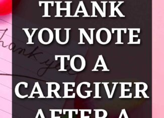how to write a thank you note to a caregiver after a death