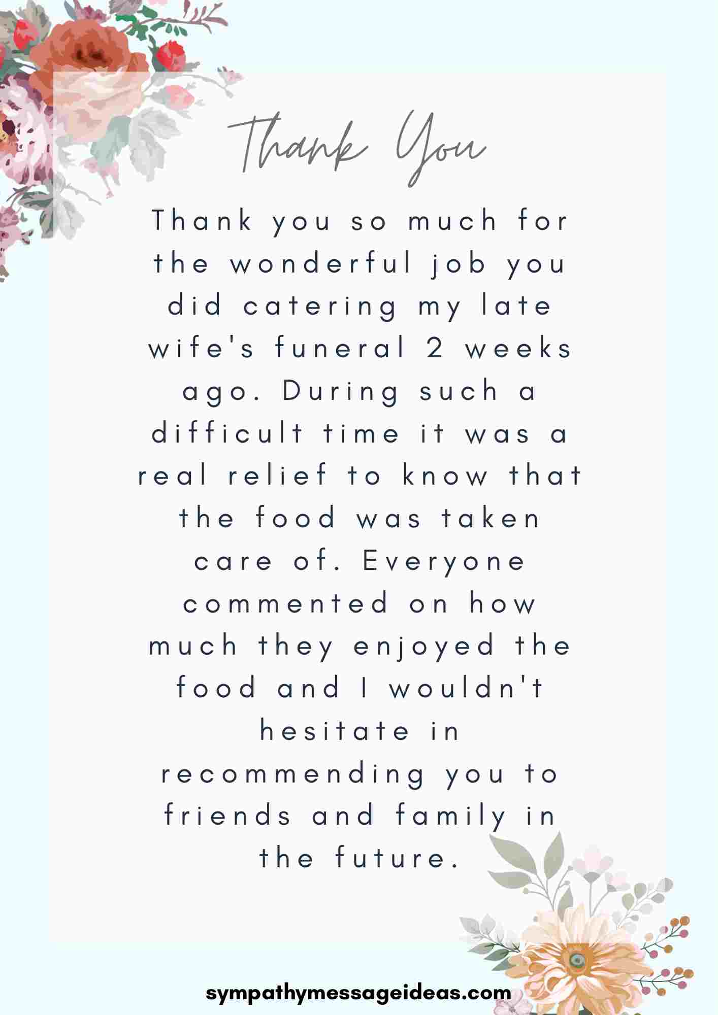 How To Write A Thank You Note For Funeral Food - Templates Printable Free