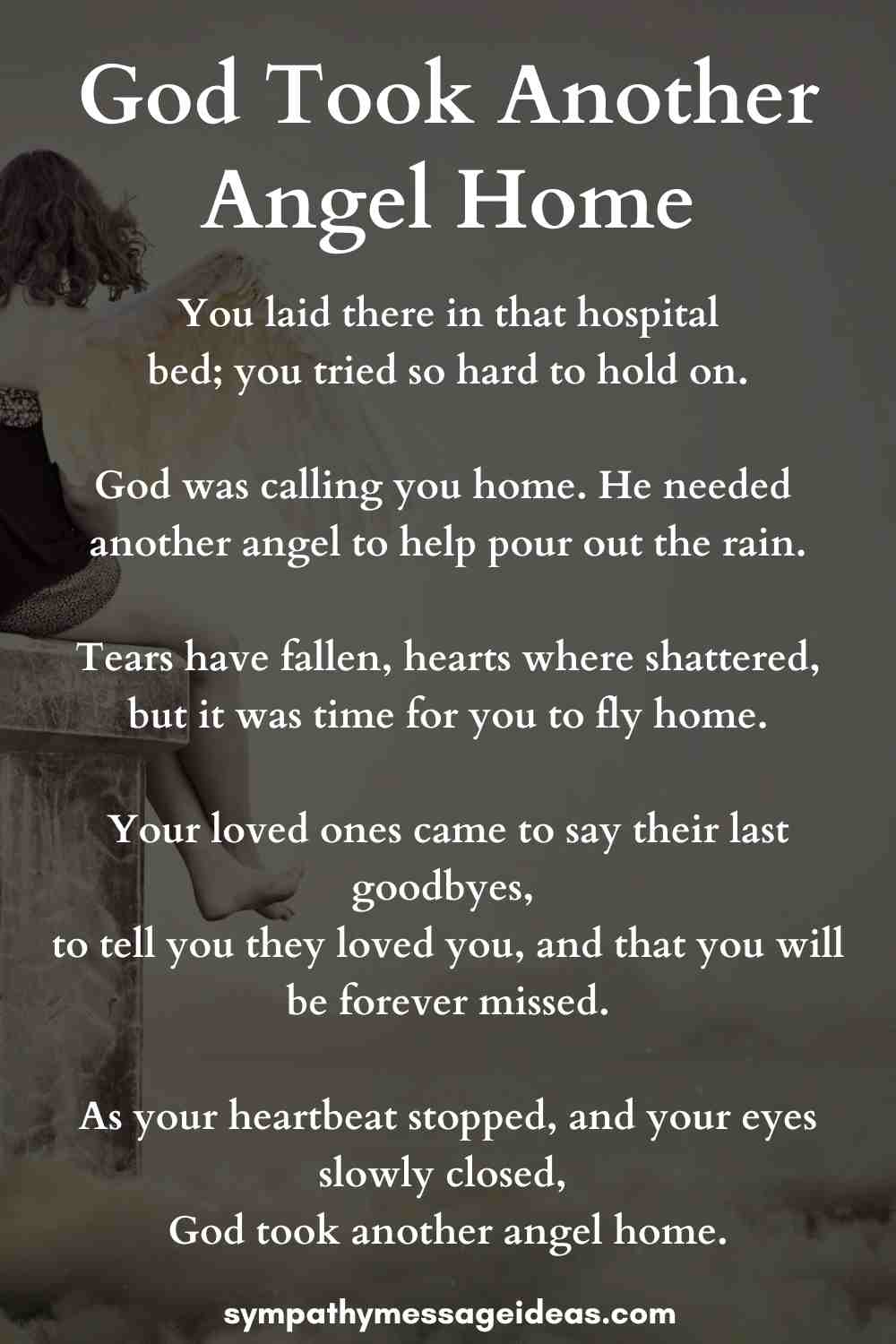 god took another angel home poem