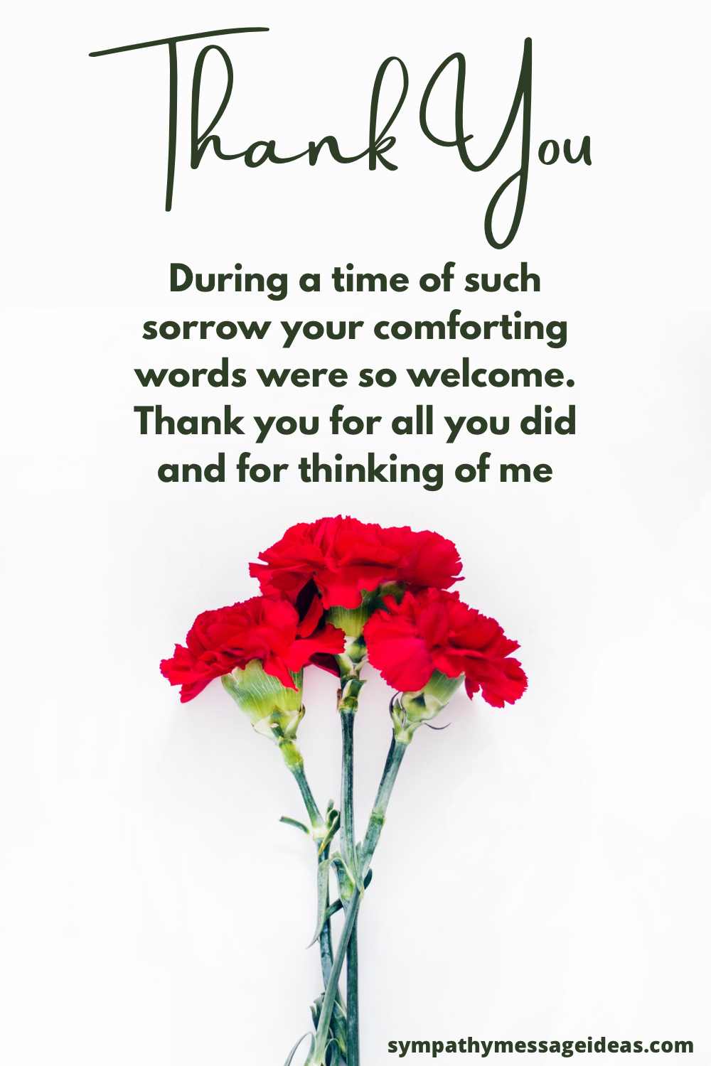 condolence thank you note for a friend