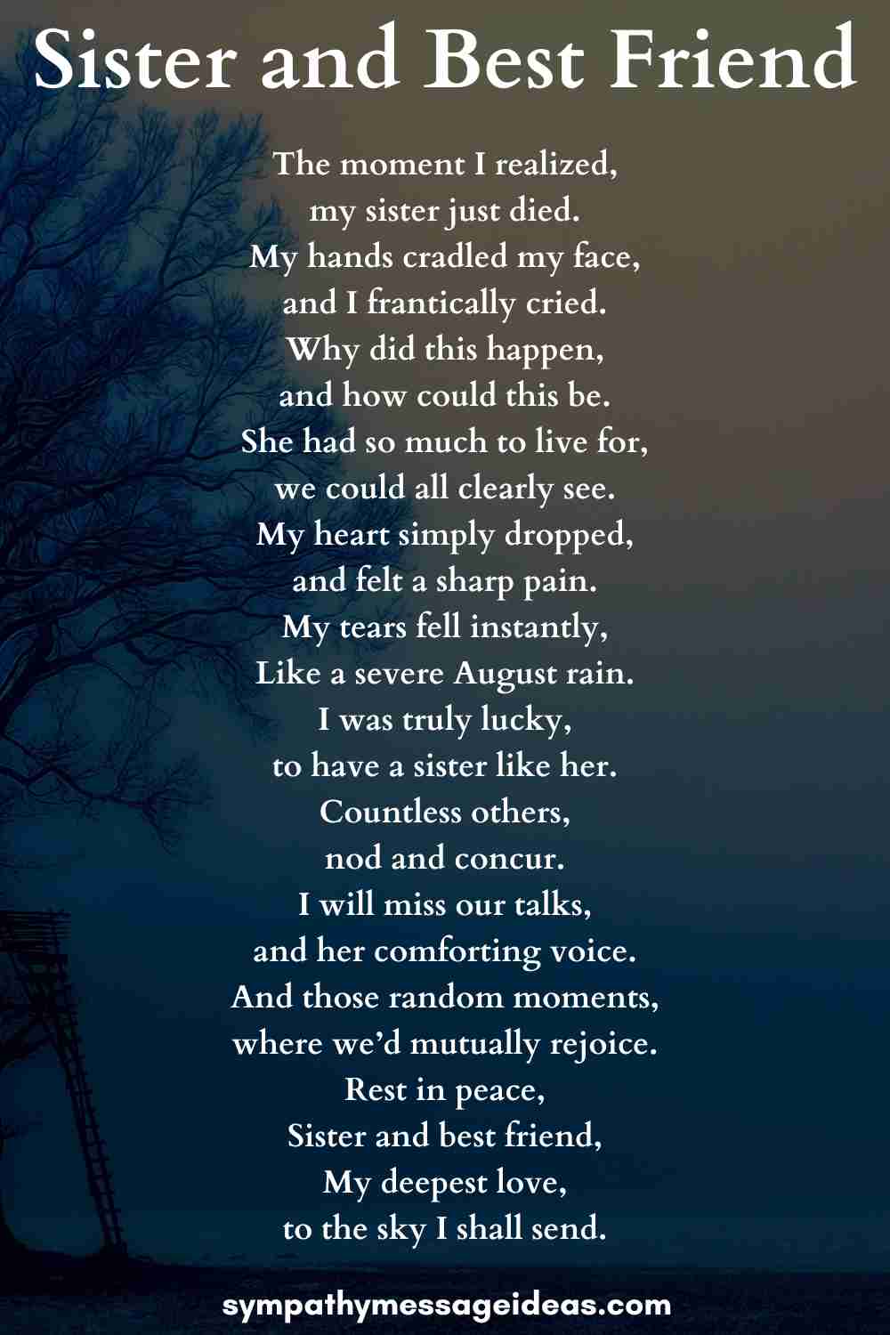 31 Funeral Poems For Your Sister