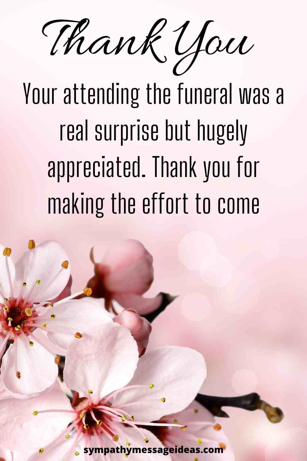 thank you to coworker for attending funeral