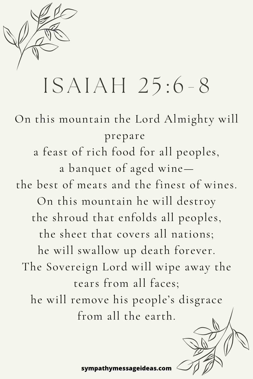 isaiah 25:6-8 catholic funeral reading