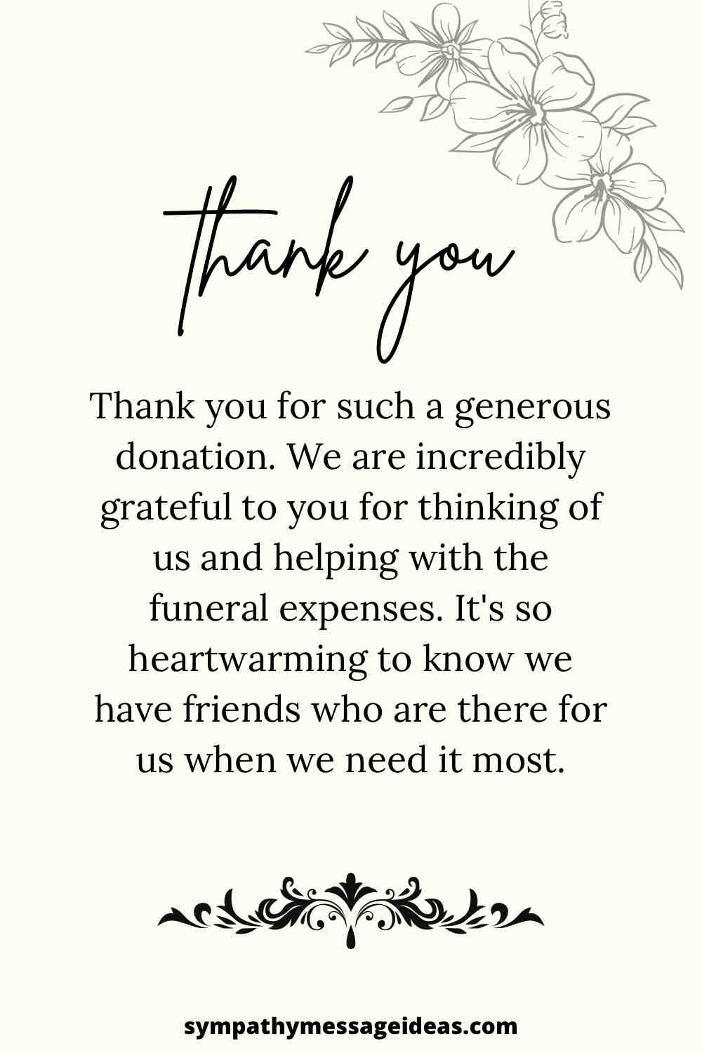 thank you for funeral donation