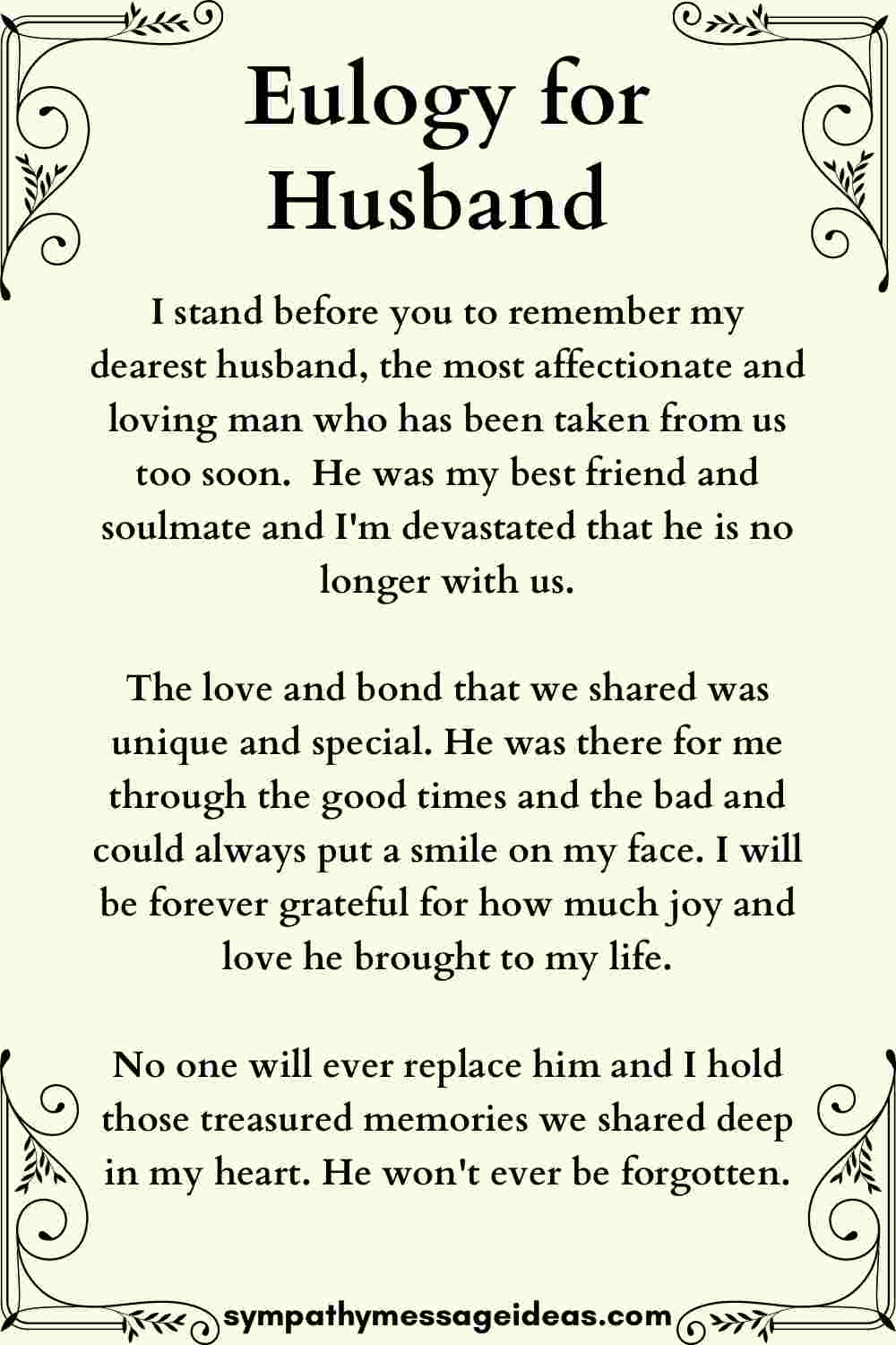 example eulogy for a husband