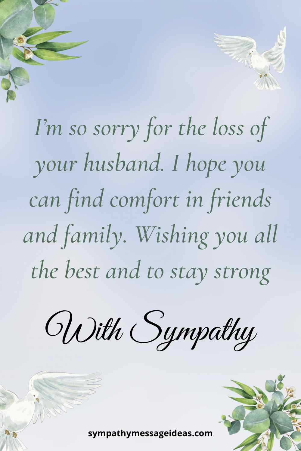heartfelt condolence message for loss of husband