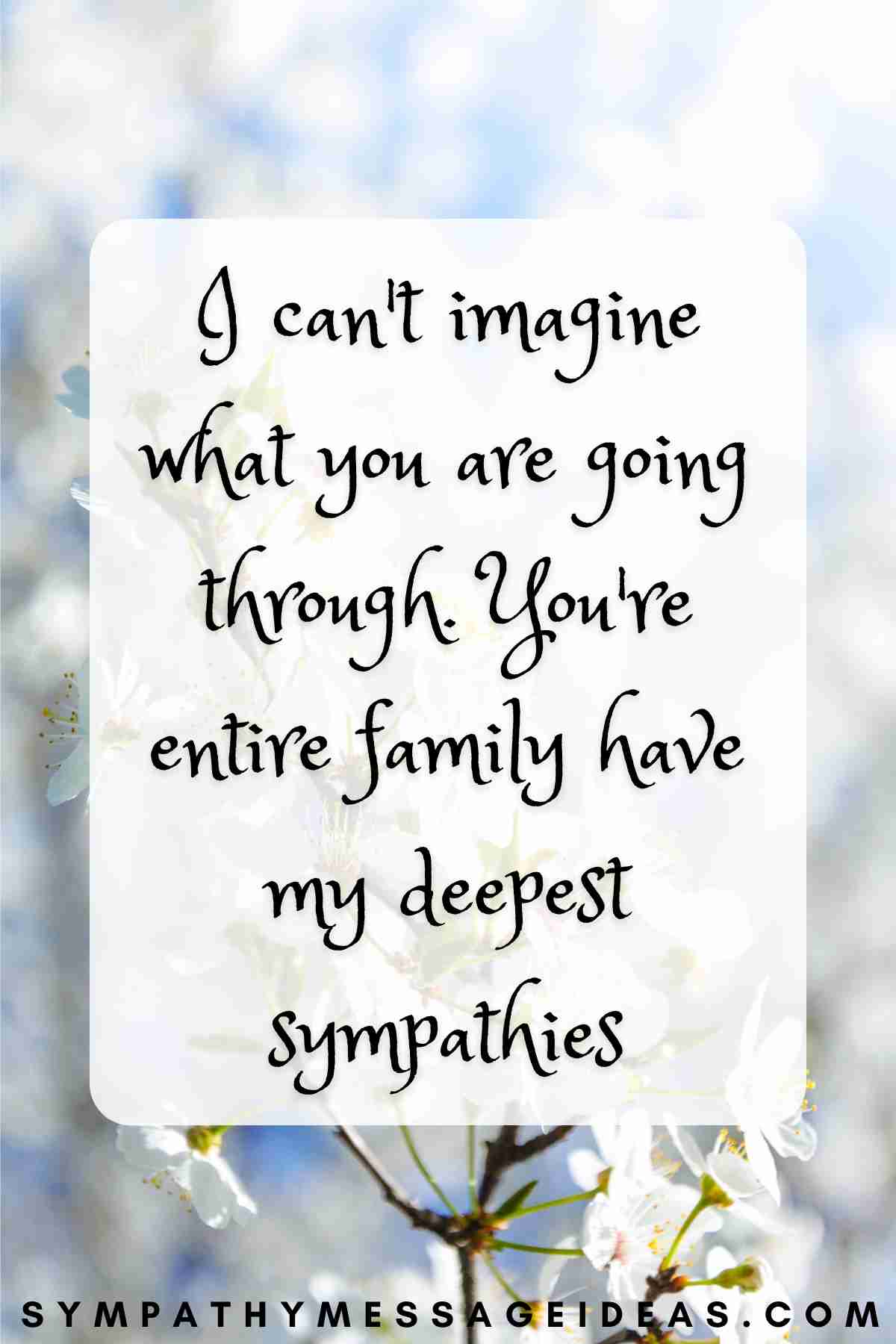 sympathy message for families