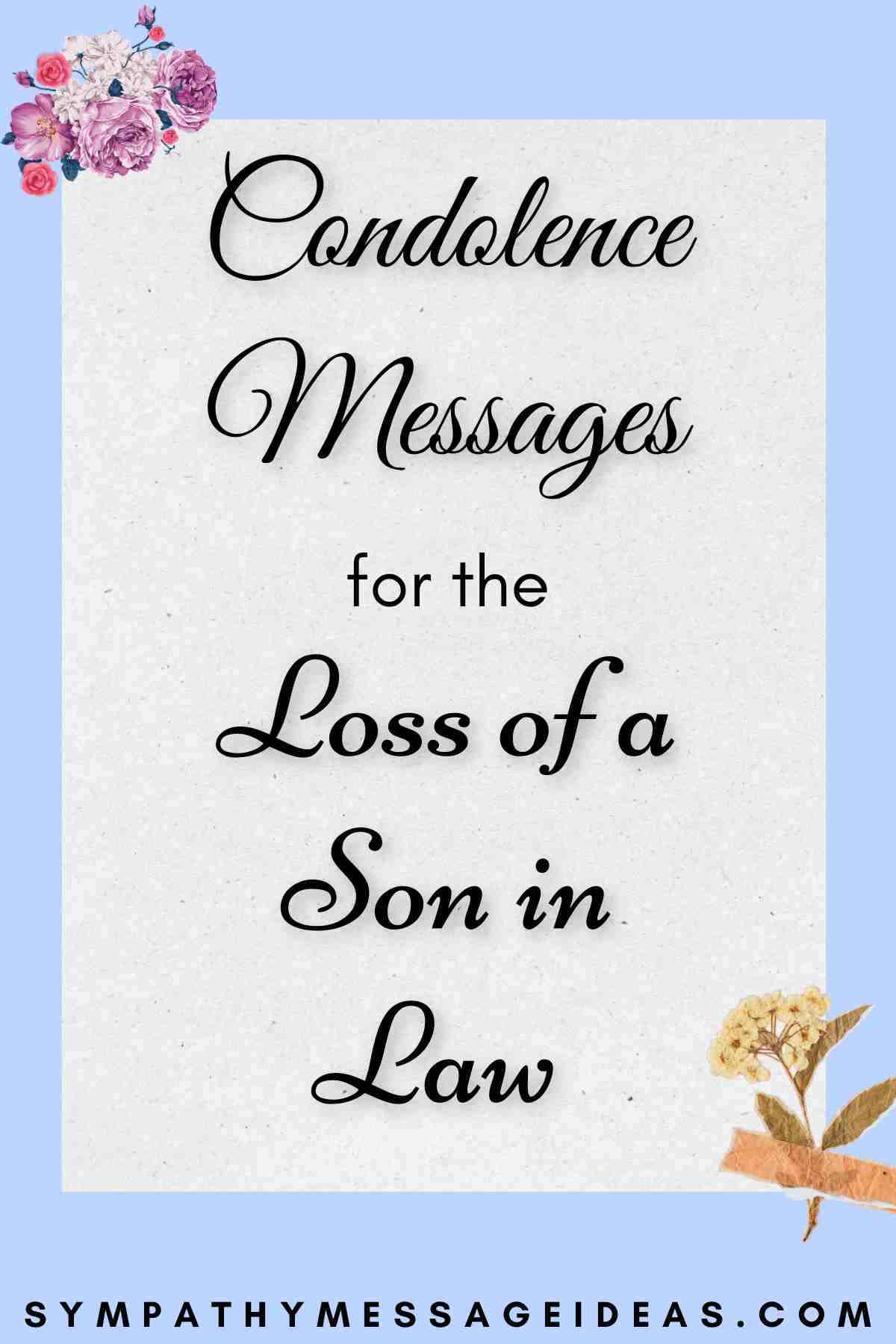 condolence messages for loss of son in law