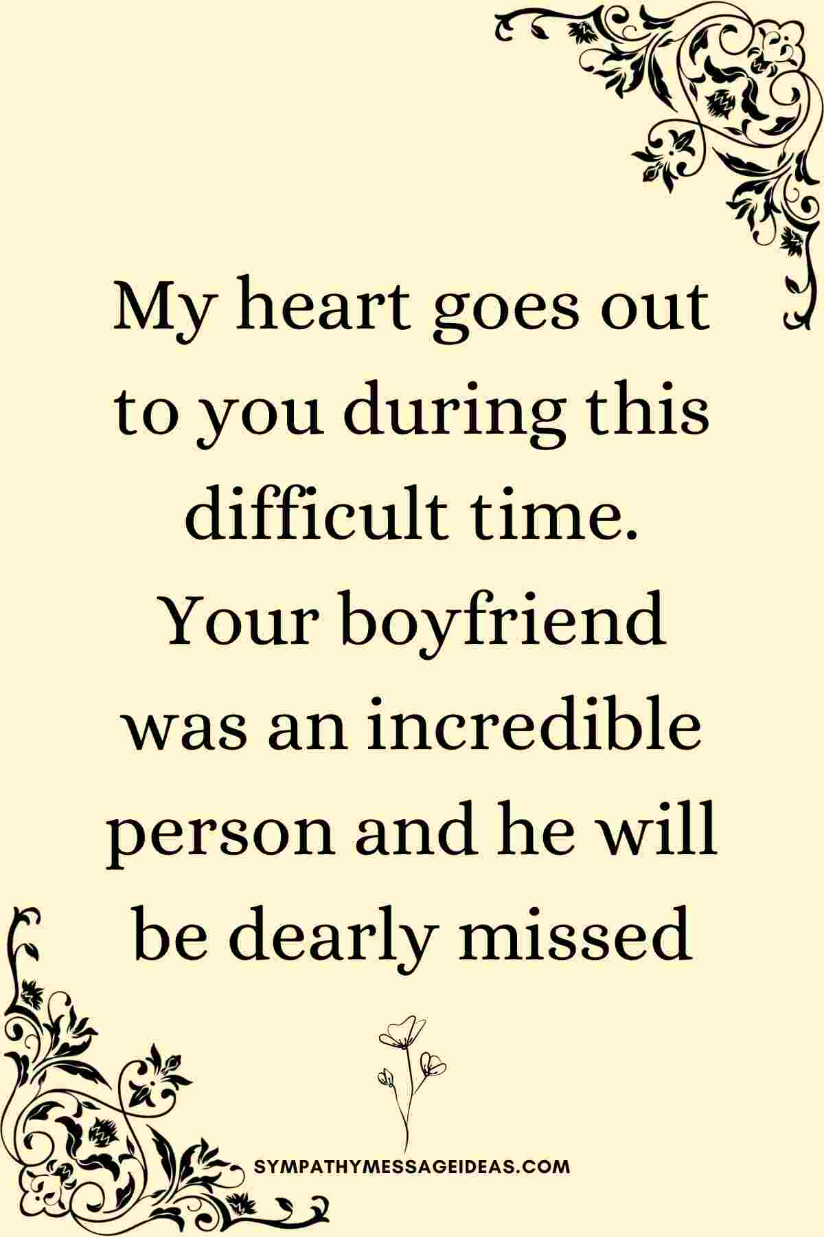 loss of boyfriend message