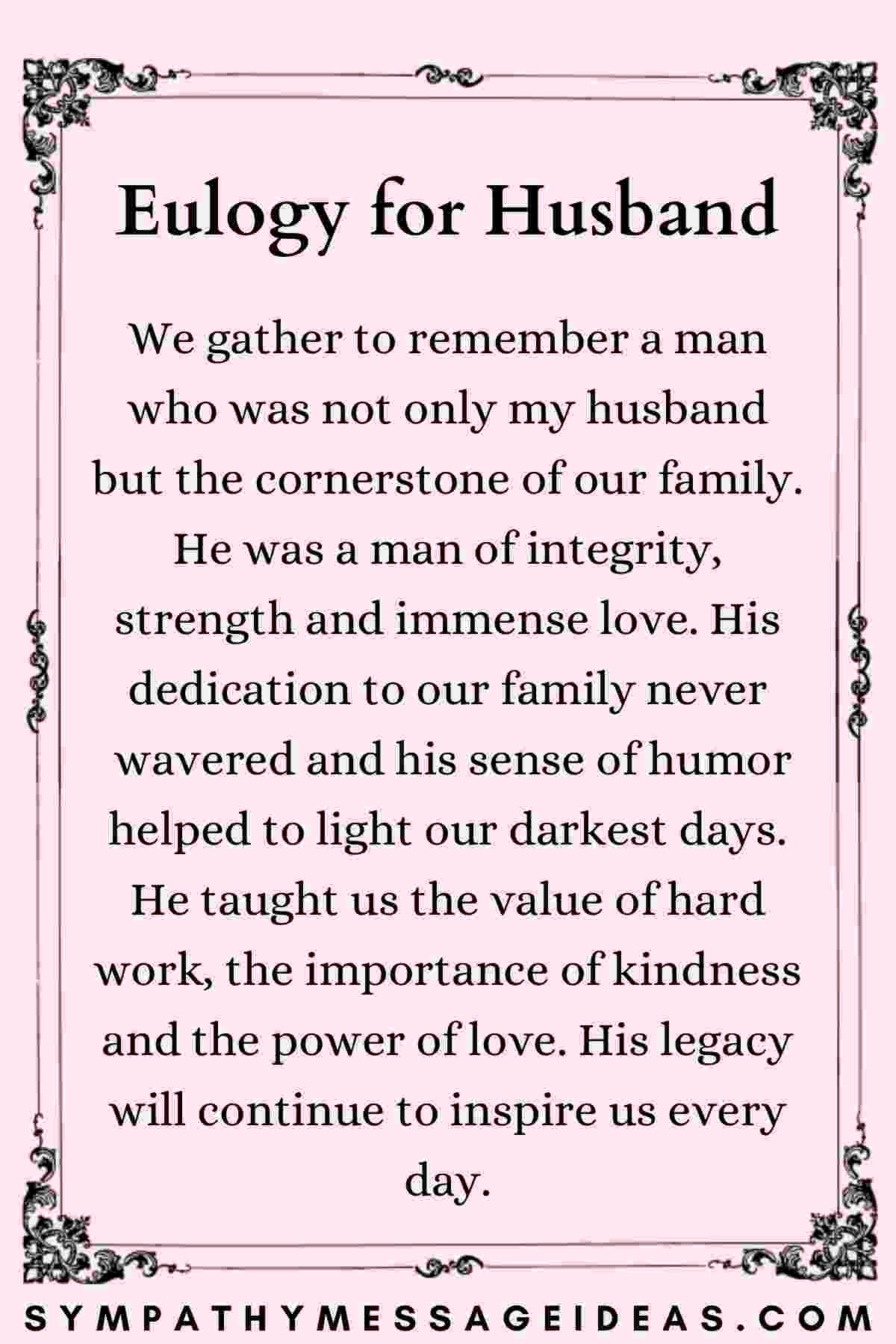 short eulogy example for husband