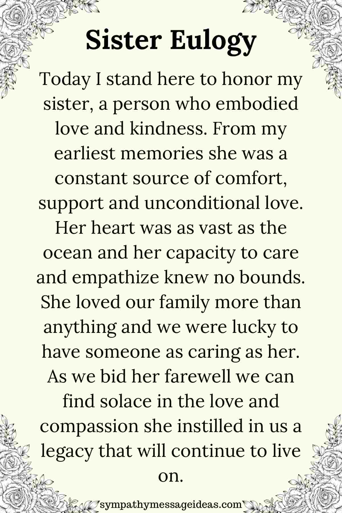 sister eulogy example