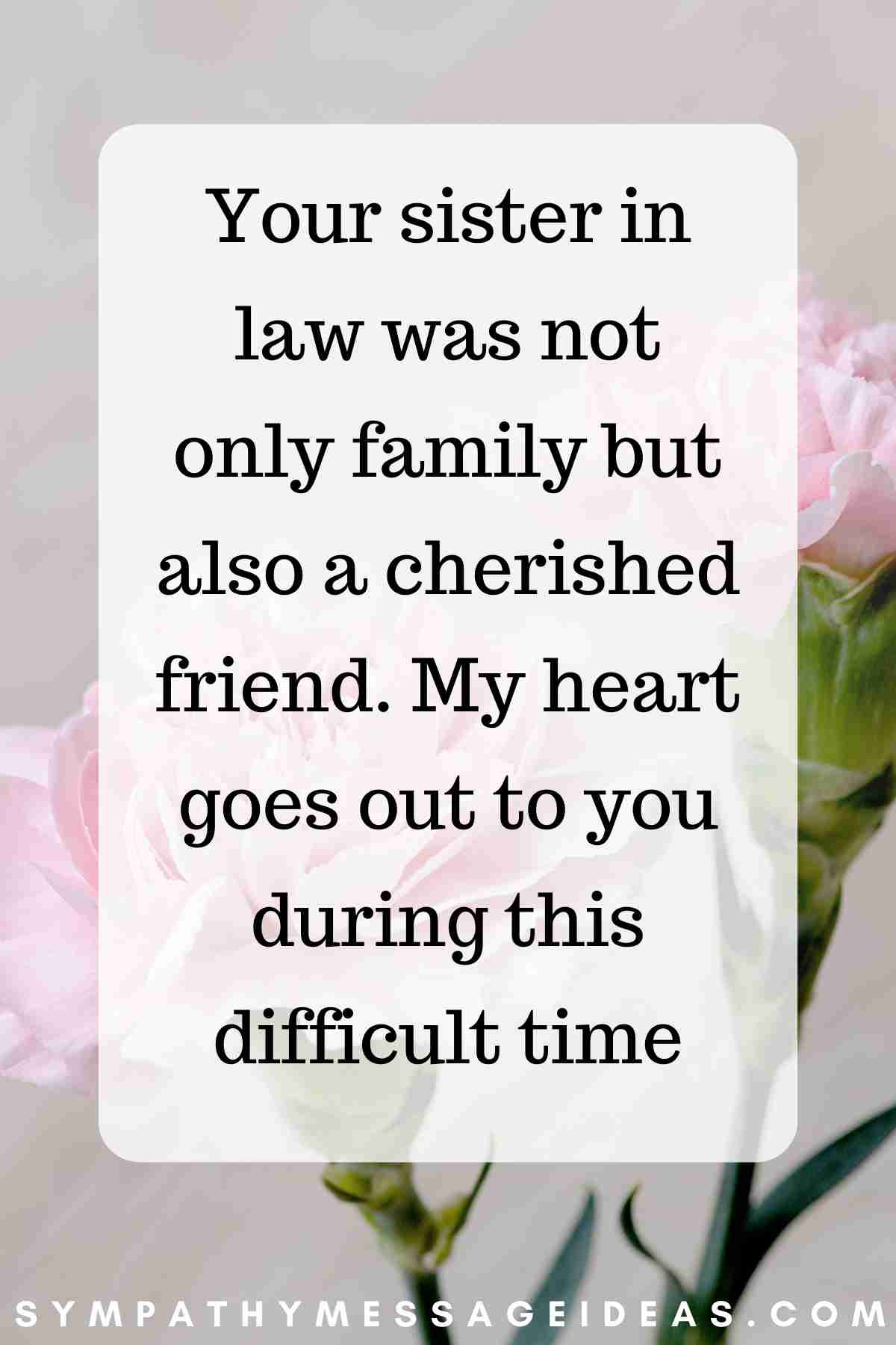 sister in law condolence message