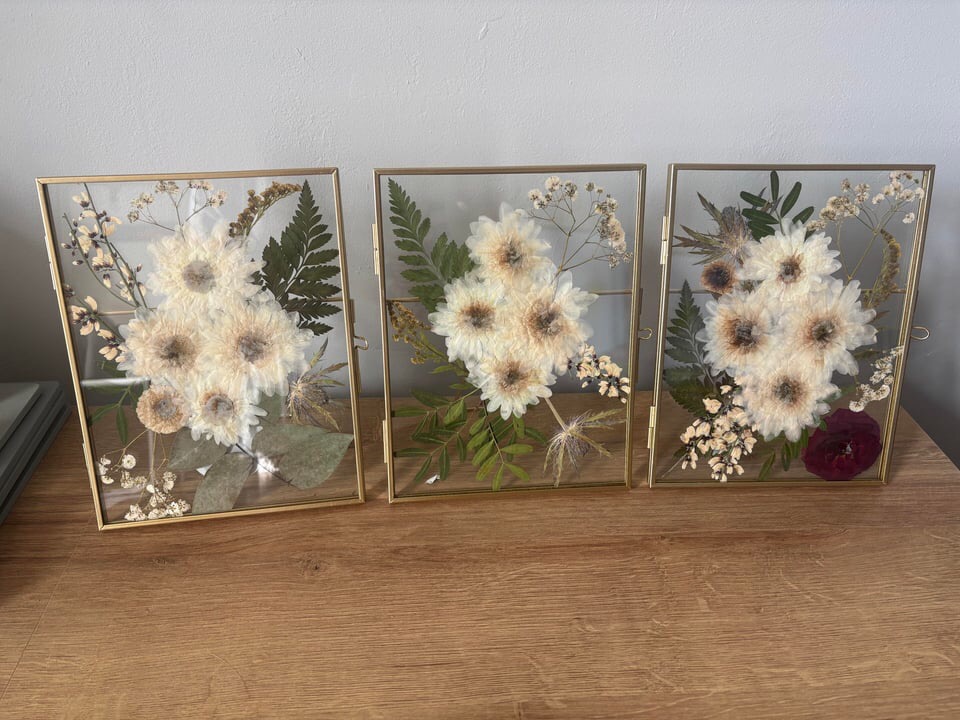 pressed funeral flowers