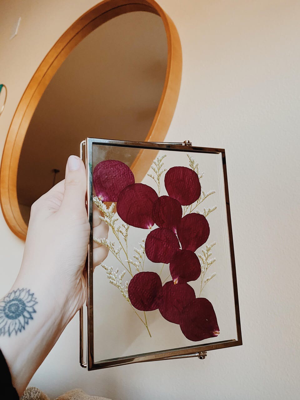 pressed rose funeral flowers